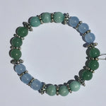 8mm Brazilian Amazonite, Green Aventurine, Sky Blue Jade with Dot Spacers