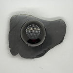 Polished Shungite Sphere Cut with Deep Engraving Flower of Life (5 cm)*