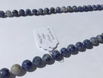 Calm and Strong Mala Necklace (Blue Spotted Jasper and Flower Dumortierite)