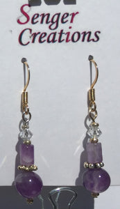 Amethyst and Swarovski Crystal Earrings