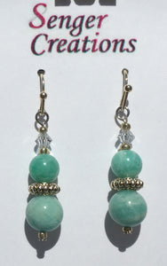 Swarovski Crystal and Brazillian Amazonite Earrings