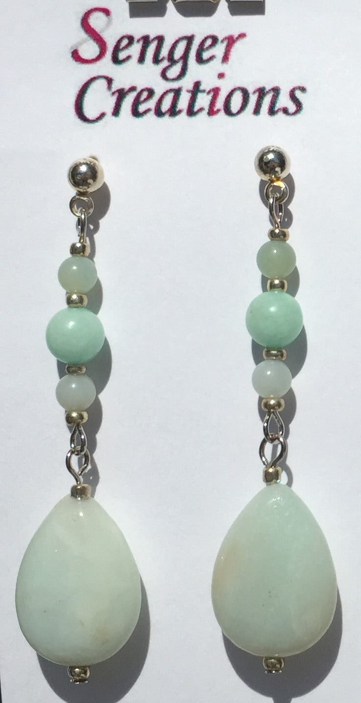 Jade and Amazonite Earrings