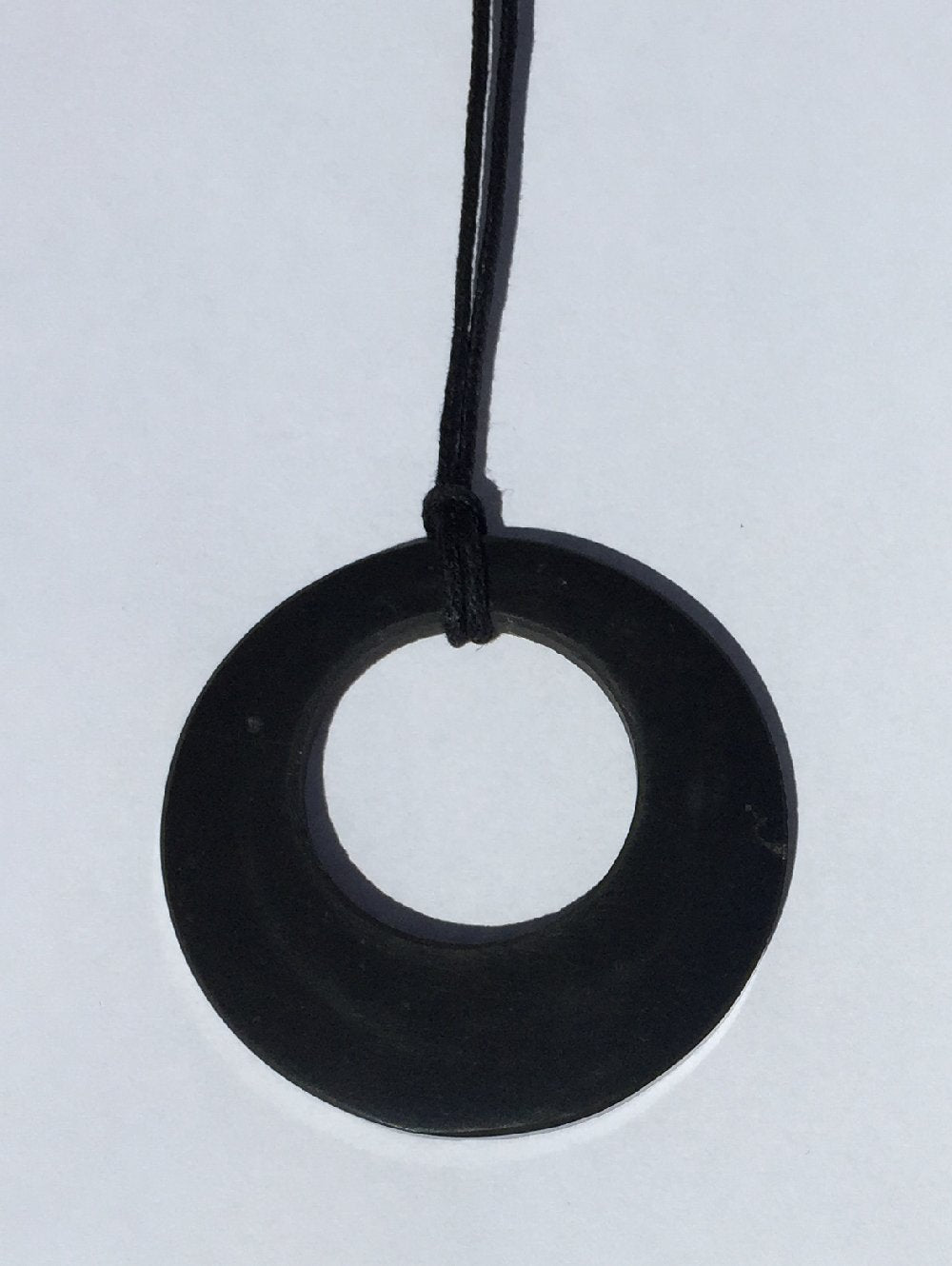 Polished Shungite Pendant: Circle within a Circle (5cm)