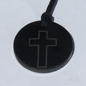 Polished Shungite Pendant: Cross (3cm)