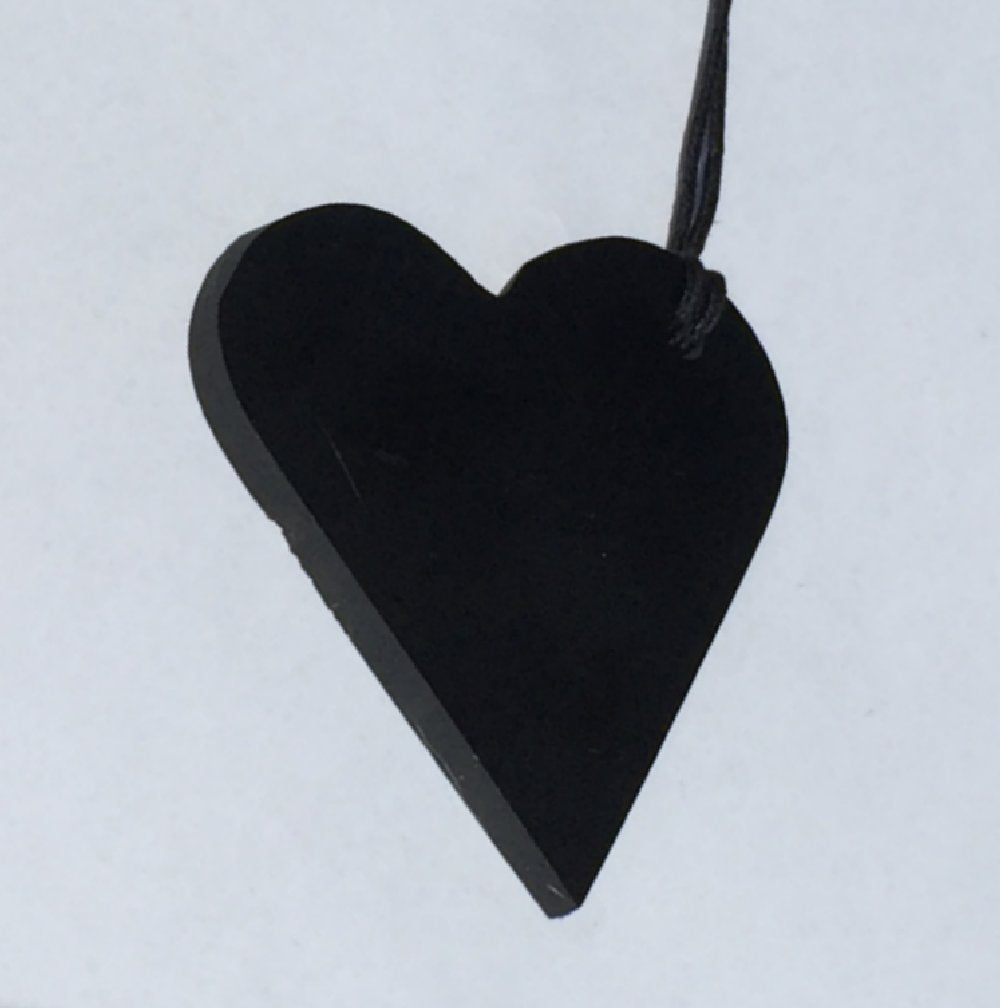 Polished Shungite Pendant: Heart