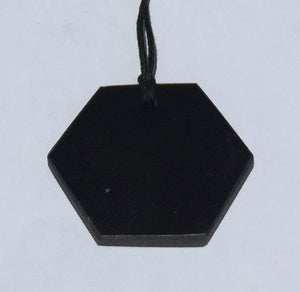 Polished Shungite Pendant: Hexagon