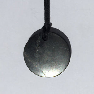 Polished Shungite Pendant: Circle (2cm)